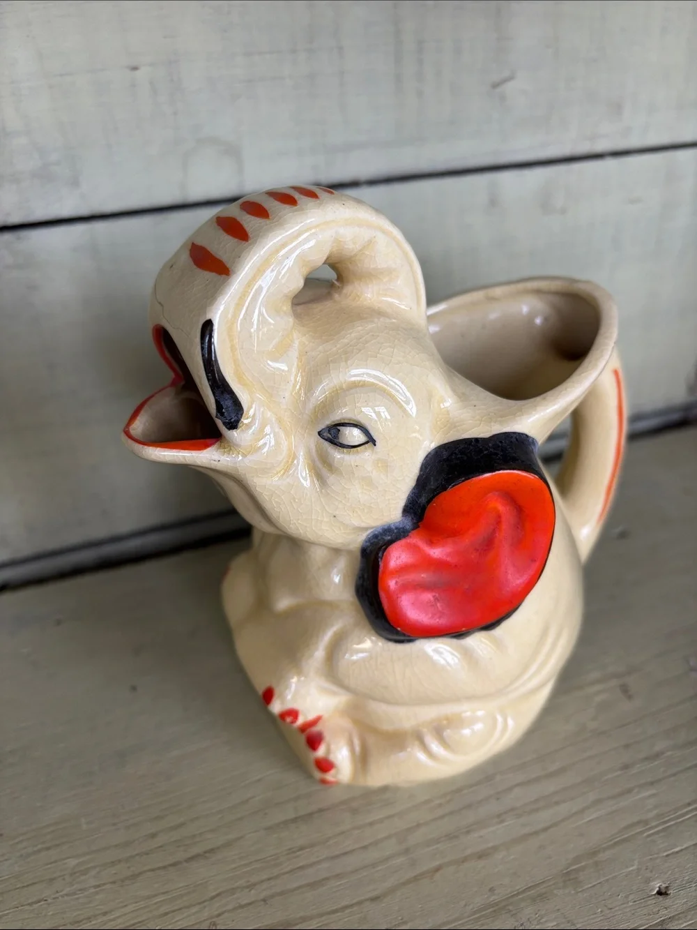 Vintage Japanese elephant ceramic cream pitcher